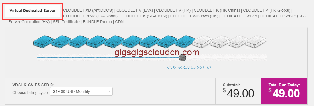 GigsGigsCloud香港VDS