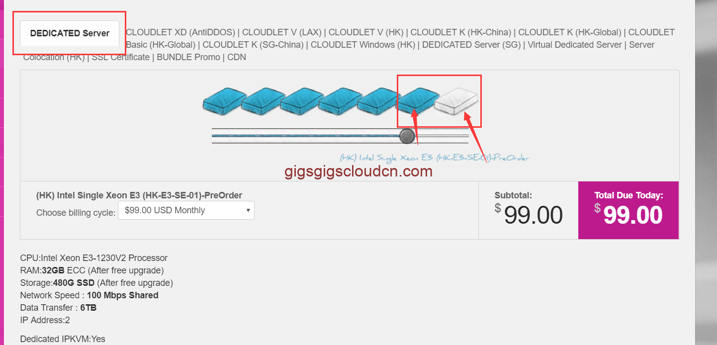 GigsGigsCloud香港独服预售优惠