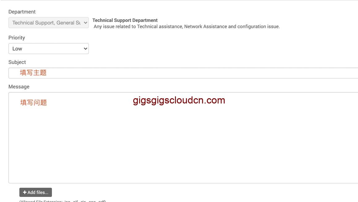 gigsgigscloud工单内容